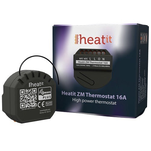 Heatit Draadloze Thermostaat Zwart/Wit