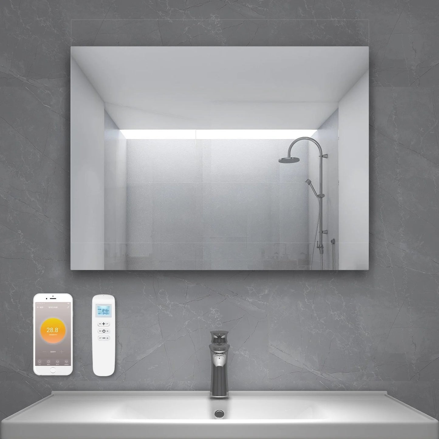 Infra Heating Smart Infraroodspiegel met Wifi – 4 Varianten (60x60, 60x80, 60x100, 60x120 cm)